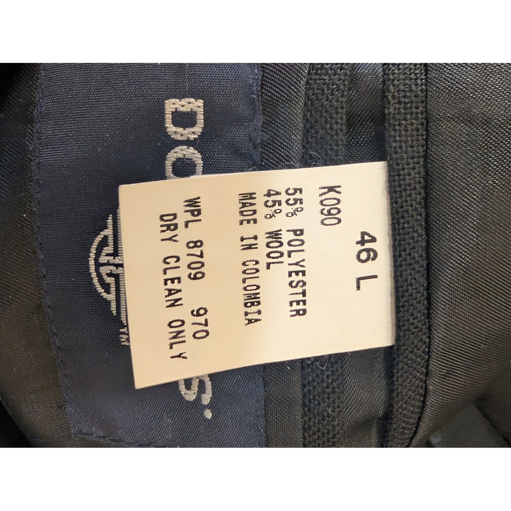 VTG Dockers Men's Black Blazer Jacket Size 46 L Long Business Casual Wool Blend - Picture 8 of 10